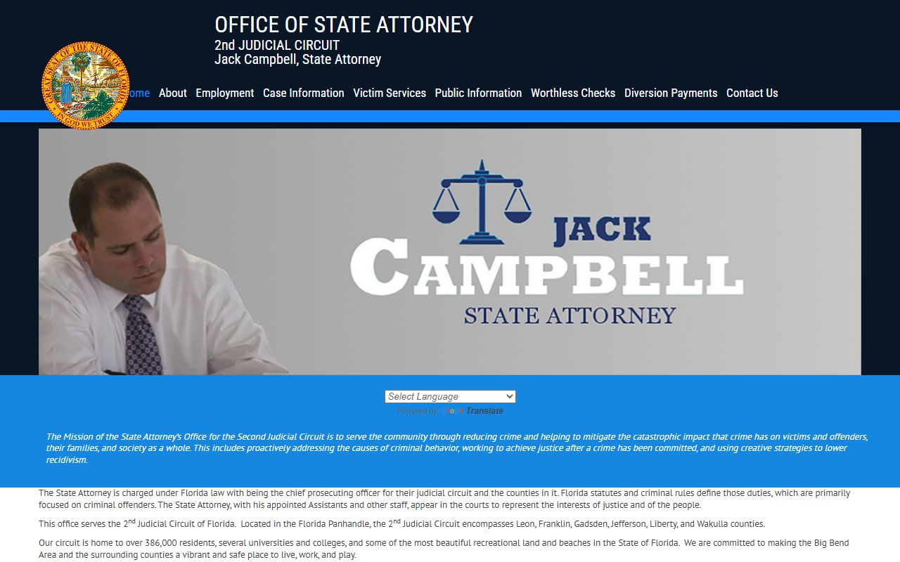 Second Judicial Circuit State Attorney site serving Franklin County court records